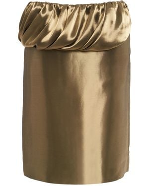 Ferragamo Metallic Lamé Midi Skirt