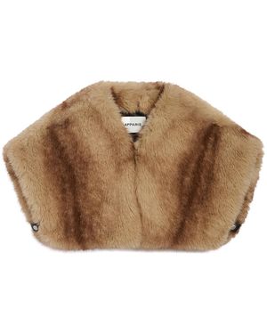 Apparis Devin Faux Mink Fur Shrug - Brown