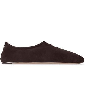 The Row Stellene Suede Slippers - Brown
