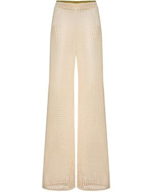 Escvdo Atuq Knit Wide-Leg Trousers - Natural