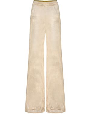 Escvdo Atuq Knit Wide-Leg Trousers - Natural