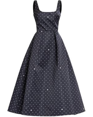 Elie Saab Printed Duchesse Midi Dress - Blue
