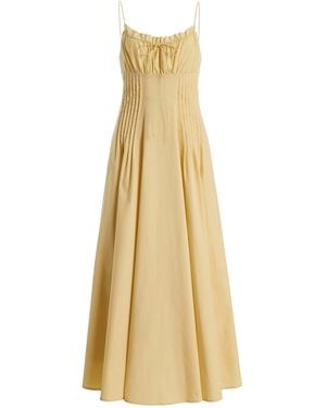 STAUD Margi Ruffled Cotton-Blend Maxi Dress - Natural