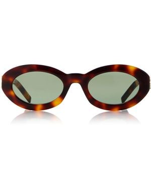 Saint Laurent Round-Frame Bio Injection Sunglasses Brown Womens Saint Laurent YSL 55mm Acetate Rectangular Sunglasses  main image 3