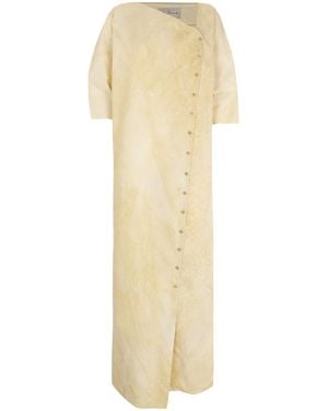 Cortana Isla Button-Front Asymmetrical Cotton Maxi Dress - White