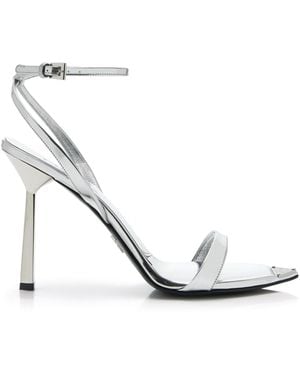 Prada Metallic Leather Sandals - White