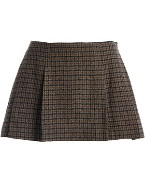 THE GARMENT Balmoral Herringbone Wool Mini Skirt - Brown