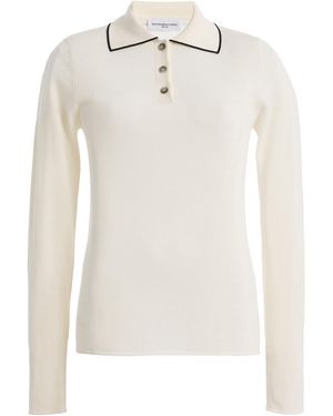Brandon Maxwell The Mills Knit Polo Sweater - White