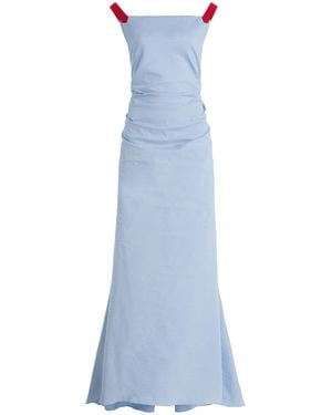 Rosie Assoulin Exclusive Just A Small Gathering Linen-Blend Gown - Blue