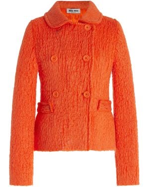 Miu Miu Tailored Mohair-wool Jacket - Orange