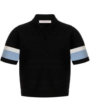 Carolina Herrera Knit Polo Top - Black