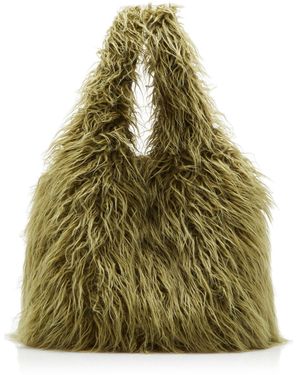 Dries Van Noten Faux Fur Tote - Green