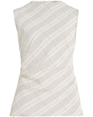 Anna Quan Tali Tartan-Checked Cotton-Blend Top - White