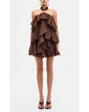 Aje. Sorela Halter Mini Dress - Brown