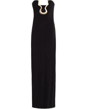 Cult Gaia Abril Crepe Bustier Gown - Black