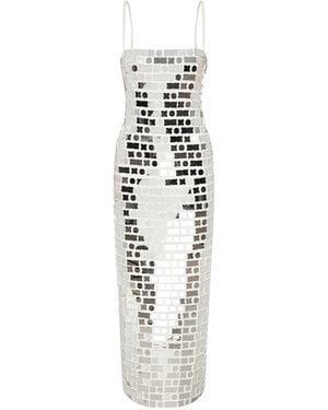 Ila Exclusive Duffy Mirror-embellished Crepe Midi Dress - White