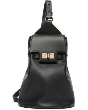 Max Mara Calfskin One-Shoulder Margaux Backpack - Black