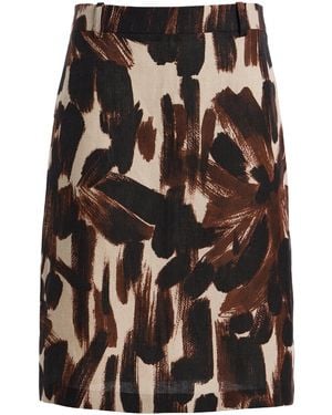 Michael Kors A-Line Cotton Knee-Length Skirt - Black