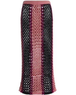 DIOTIMA Spice Crochet Midi Skirt - Red