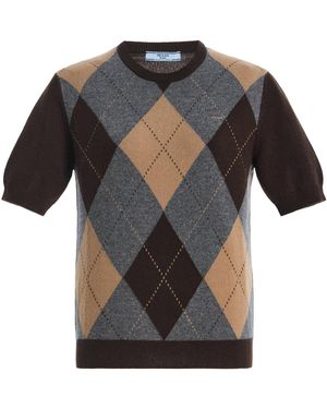 Prada Argyle Cashmere Top - Black