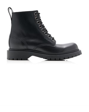 Givenchy Lace-Up Leather Boots - Black