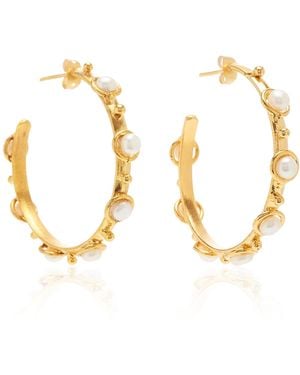 Sylvia Toledano Petite Candy Pearl Hoop Earrings - Metallic
