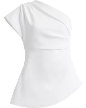 THE GARMENT Glam Cotton-Blend Asymmetric T-Shirt - White