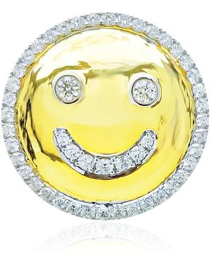 Ashna Mehta Smiley 18K Diamond Bag Charm - Metallic