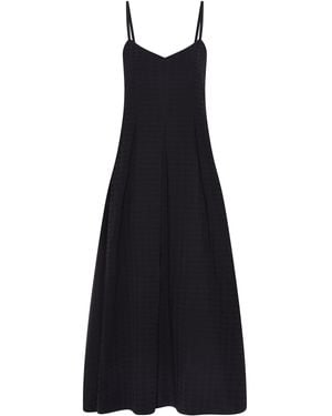 Asceno Kate Checked Stretch-cotton Midi Dress - Black