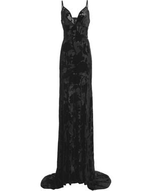 Greta Constantine Chealsea Floral Velvet Maxi Dress - Black