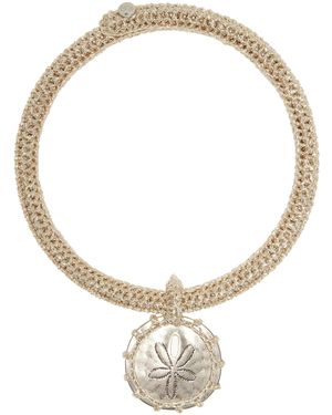 RENATA.Q Melli Crocheted Sand Dollar Necklace - White