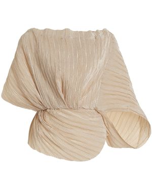 Cult Gaia Cami Plissé Satin Top - Natural