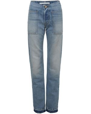 RÙADH The Bebe Rigid Mid-Rise Wide-Leg Jeans - Blue