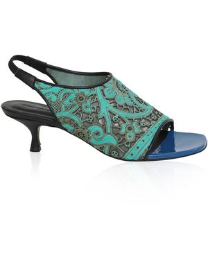 Christopher Esber Leandra Lasercut Calf Hair Heel - Green