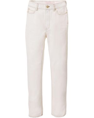 Carolina Herrera Mid-Rise Denim Wide-Leg Jeans - White