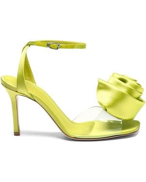 Paul Andrew Satin Rose Sandals - Yellow