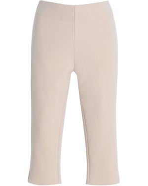 Birrot Exclusive Lay2 Bonded-Crepe Capri Trousers - Natural