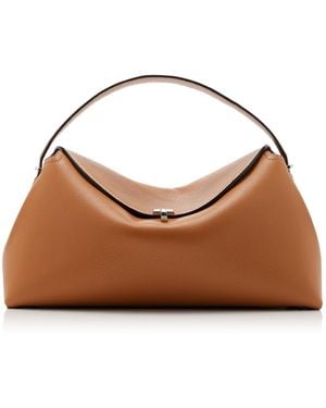 TOTEME T-lock Leather Top Handle Bag - Brown