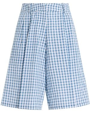 All That Remains Juliette Gingham Seersucker Cotton Culottes - Blue