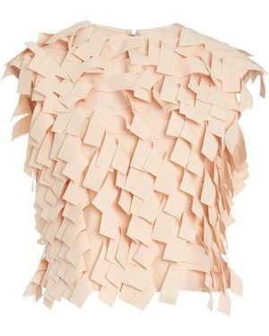 A.W.A.K.E. MODE Rectangle-Detailed Backless Top - Natural