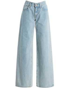 SLVRLAKE Denim Mica Rigid Low-Rise Wide-Leg Jeans - Blue