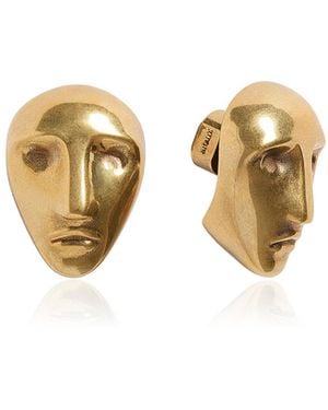 KHAITE Visage 18K-Plated Brass Earrings - Metallic