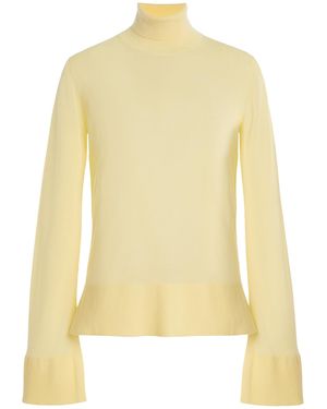 TOTEME Stretch-Cashmere Turtleneck Top - Yellow