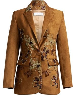 Silvia Tcherassi Rebeca Cotton-Blend Tailored Jacket - Brown