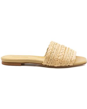 Andrea Gomez Denise Raffia Slides - White