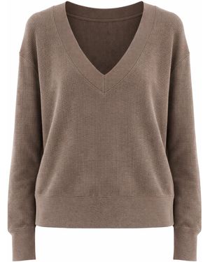 NEGATIVE Waffle Knit Deep V - Brown