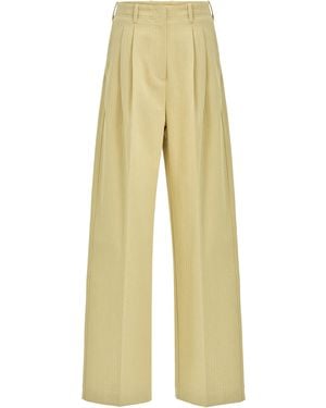 Source Unknown Cassandre Herringbone Cotton Pants - Yellow