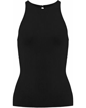 Carolina Herrera Signature Silk-Cotton Tank Top - Black