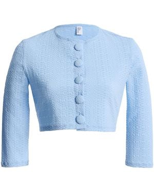 Lisa Marie Fernandez Seersucker Cardigan - Blue