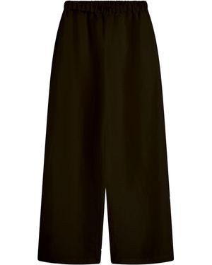 Posse Ollie Mid-Rise Wide-Leg Linen-Silk Trousers - Black